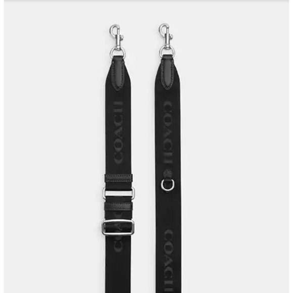 Coach Webbing Strap In Webbing and Smooth Leather/Silver/Black CR460 NWT - Picture 1 of 6